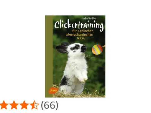 Ein süßes Kaninchen lernt Clickertraining. Das Buch "Clickertraining für Kaninchen, Meerschweinchen & Co." zeigt, wie es geht.