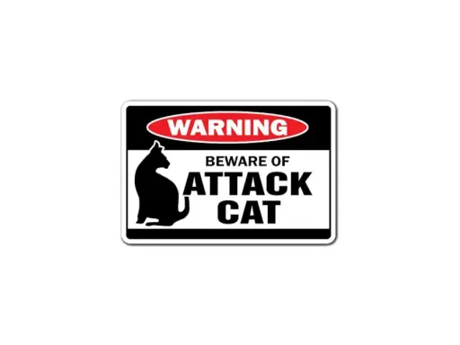 Warnung: Vorsicht vor der Katze! Sie greifen Kaninchen an.