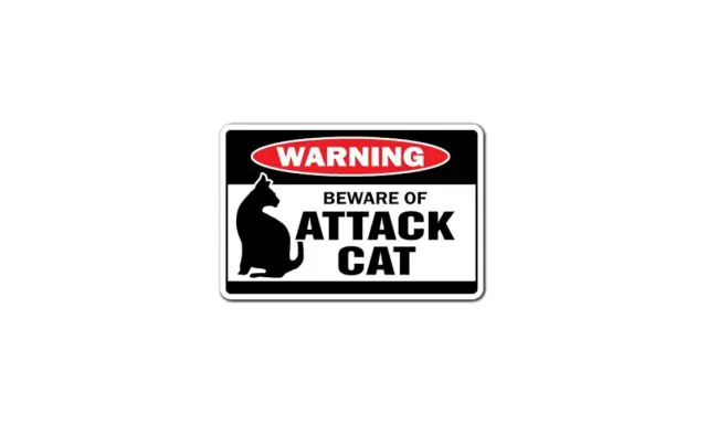 Warnung: Vorsicht vor der Katze! Sie greifen Kaninchen an.
